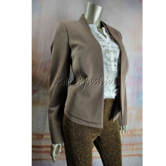 $3700 New AKRIS Beige Earth Brown Teresina Jacket Convertible Vest 12